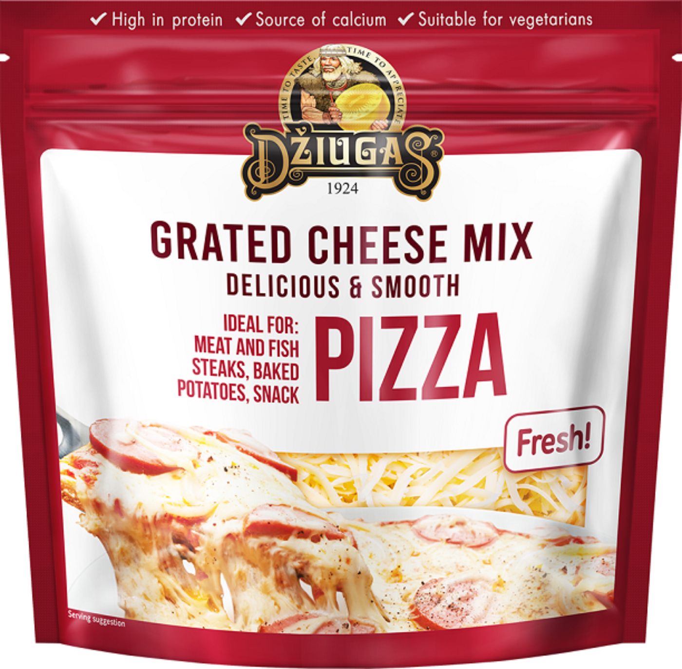 A mixture of selected grated cheeses for pizza, 43% fat, 200g