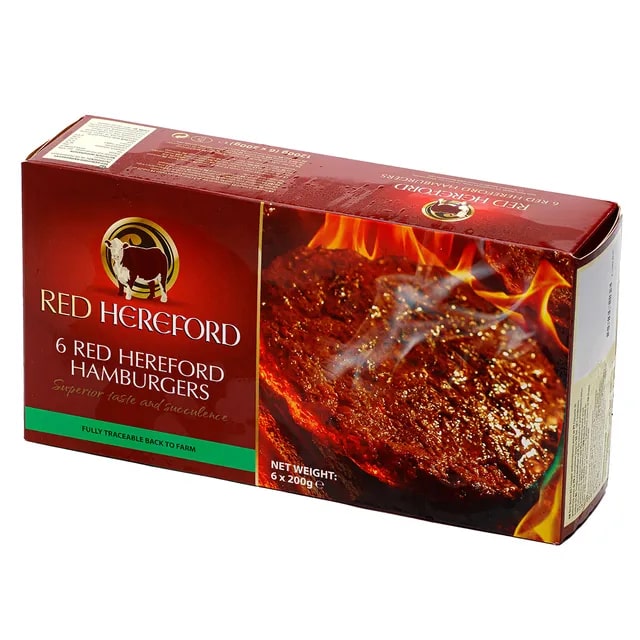 Frozen beef burger, Red Hereford, 6x200g