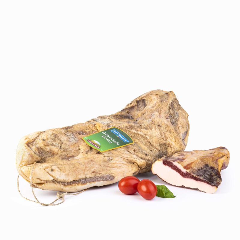 Dried pork jowl Guanciale, piece,  ~ 350 g
