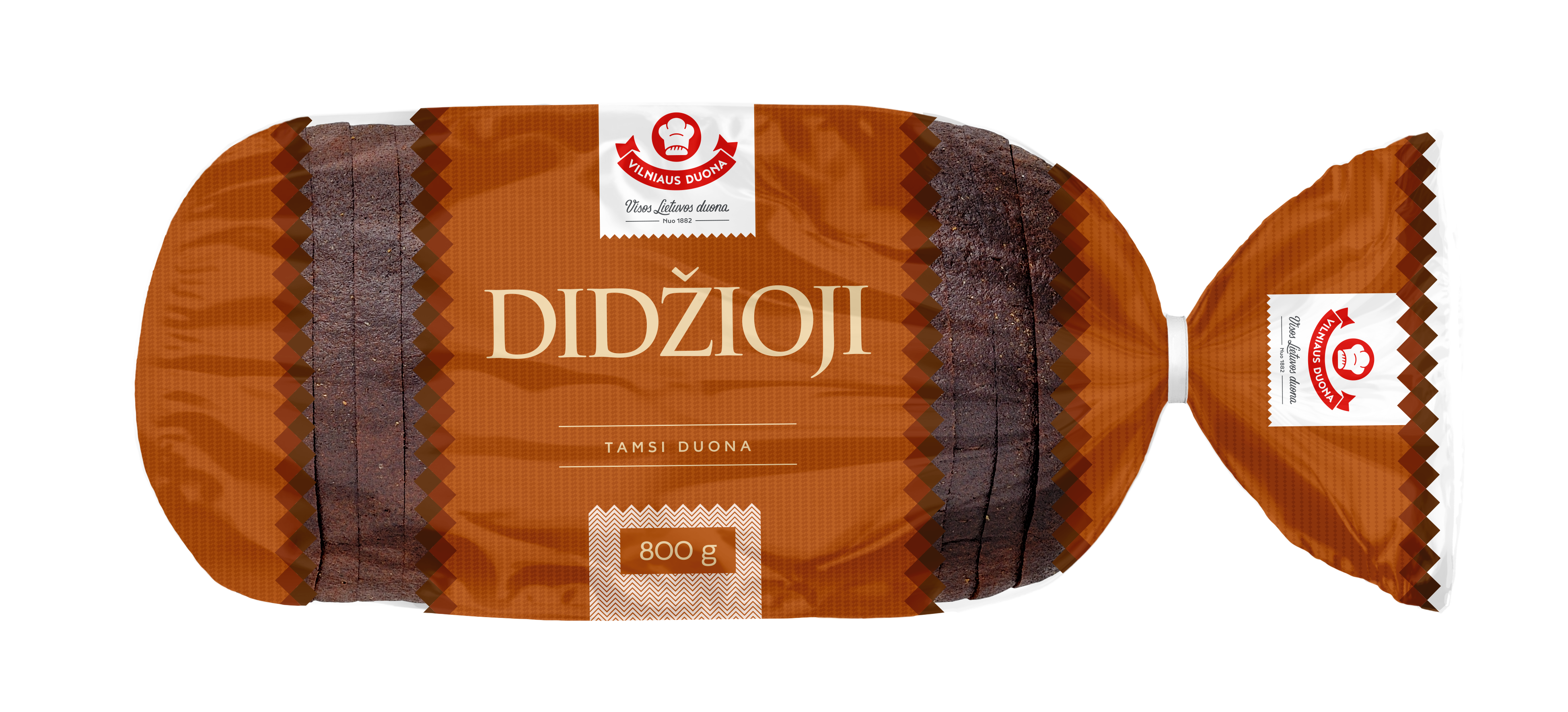 Bread DIDŽIOJI, dark, 800 g