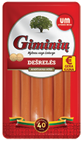 GIMINIŲ virtos dešrelės, a. r., 860 g