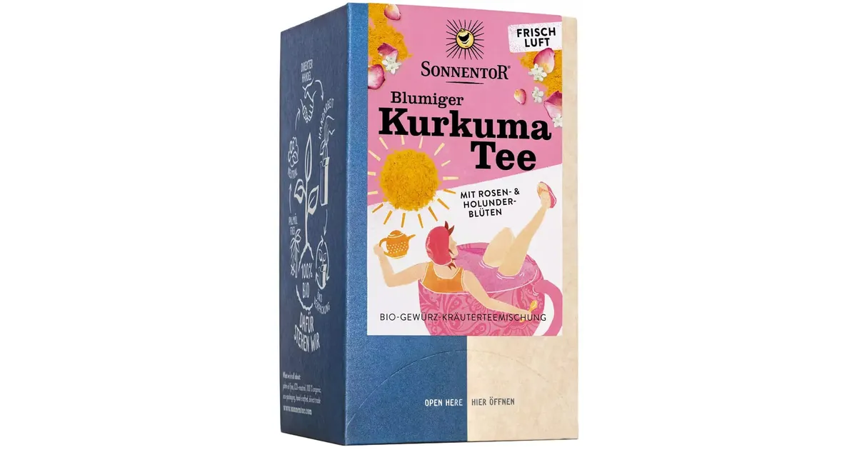 Organic turmeric tea with petals