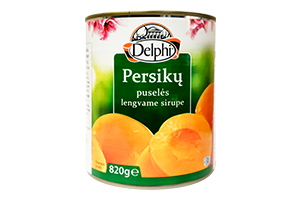 Peach halves in light syrup DELPHI 820g