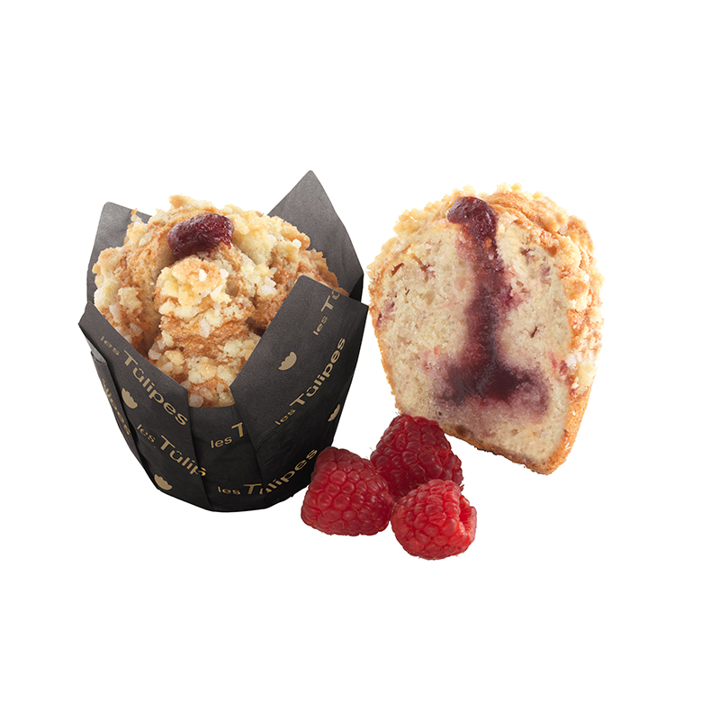 Muffins LES TULIPES, with raspberries, cheesecake, frozen, 110 g,62150