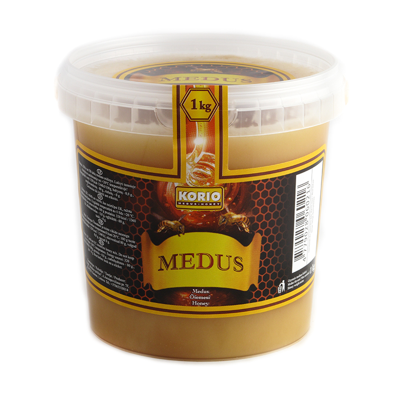 Natural honey, in bucket, from Lithuania  1 kg