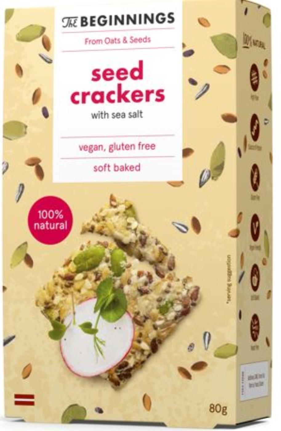 Seed Crackers THE BEGINNINGS with sea salt, 80g