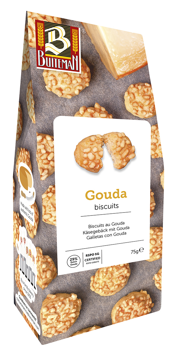Sūrio sausainiai BUITEMAN, su brandintu Gouda sūriu, 75 g