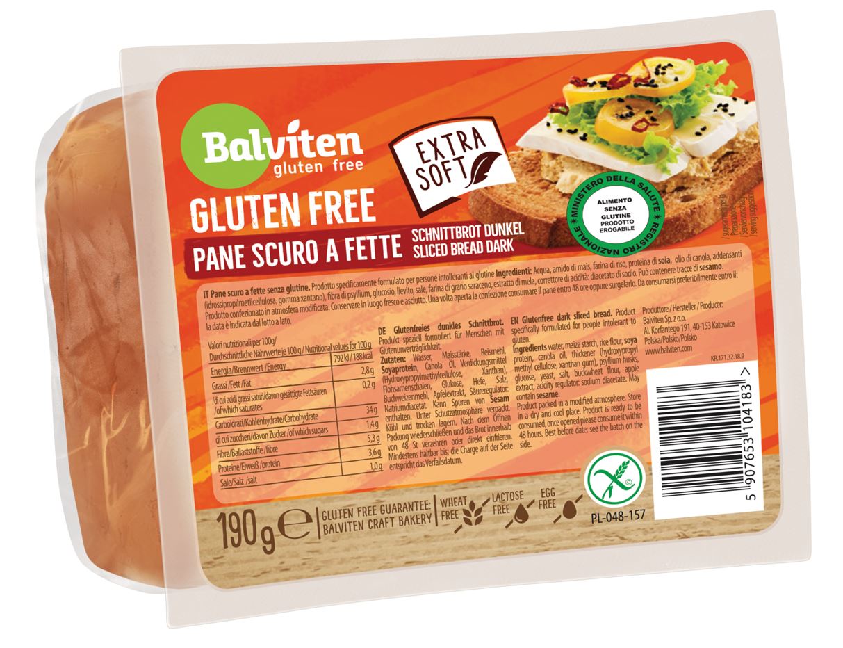 Tamsi pusryčių duona BALVITEN GLUTEN FREE, 190 g (M)