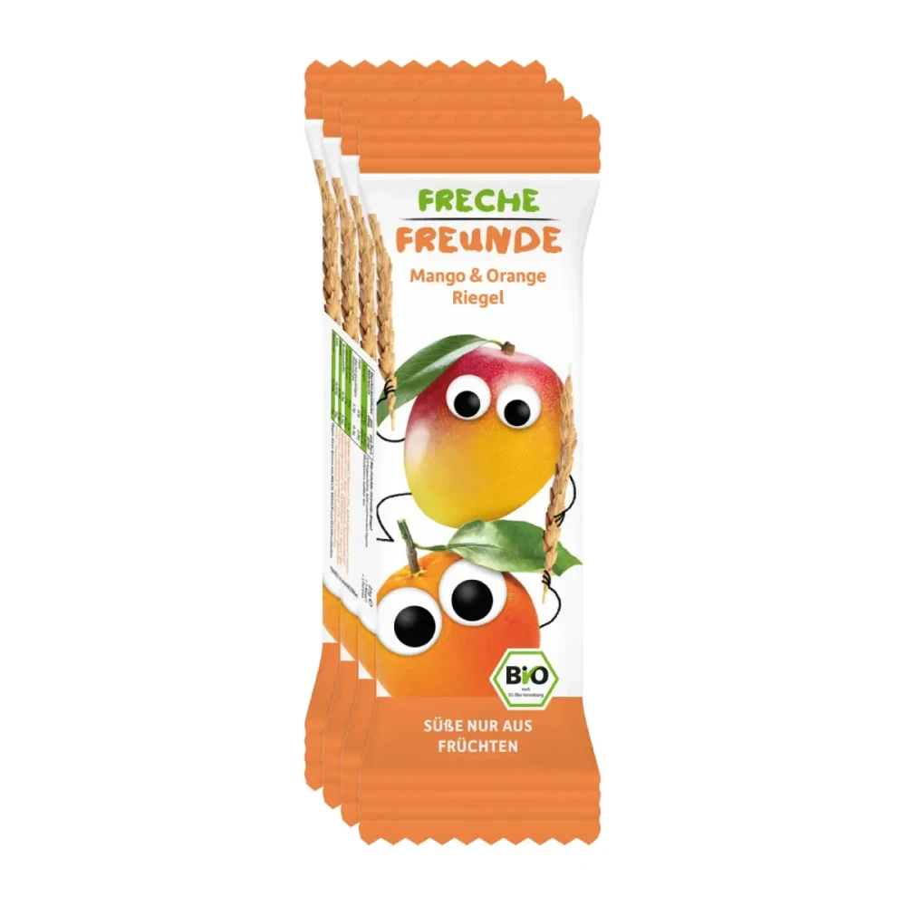 Mango and orange bar, suitable for 12 months and up, organic, 4 pieces.