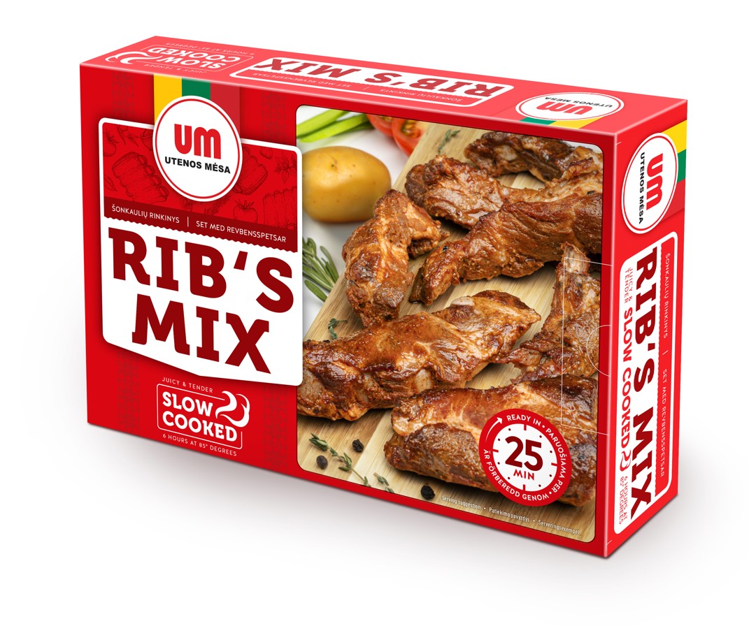 Assorted slow-cooked pork ribs, ~ 1 kg